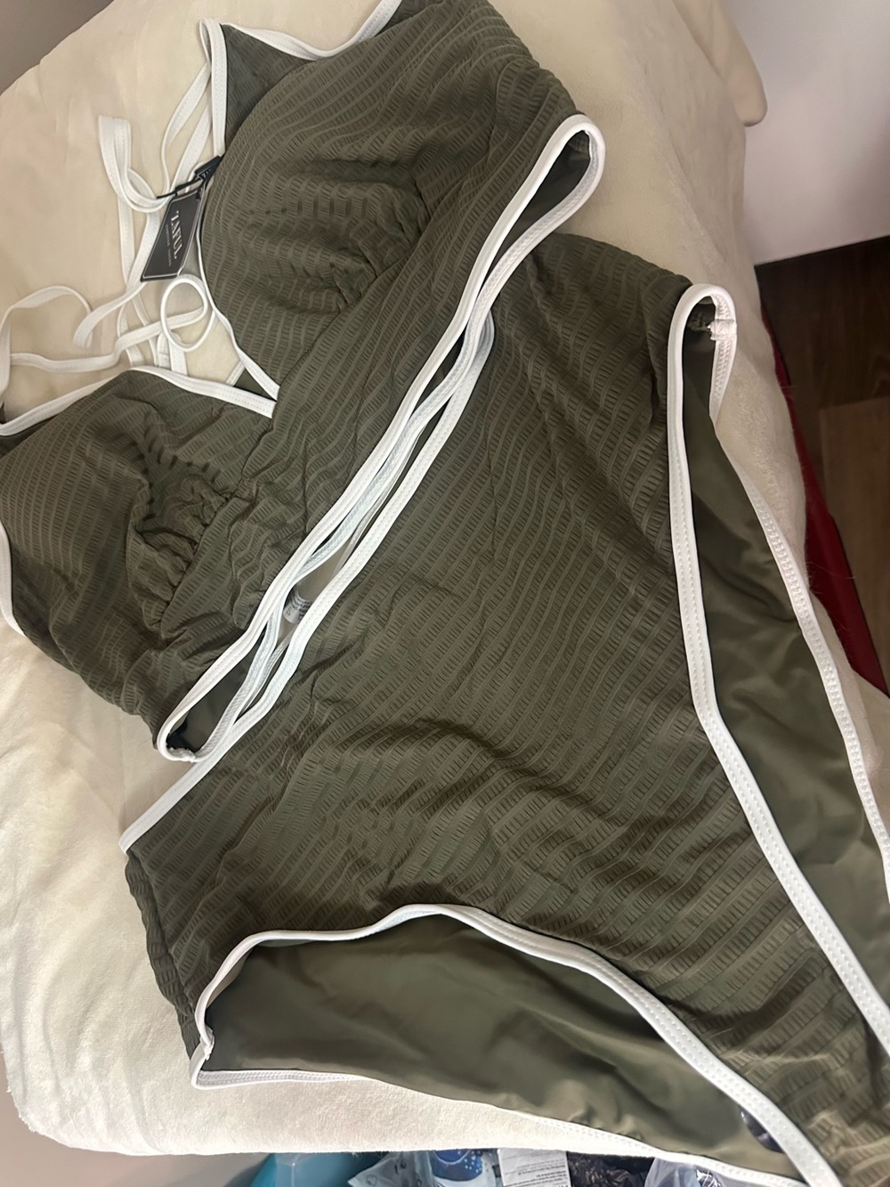 Zaful Black and White Swimwear Tag Detail